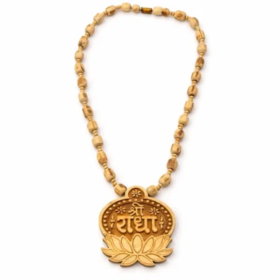 shri radha tulsi pendant mala – vrindavan divine energy necklace श्री राधा तुलसी पेंडेंट माला – वृंदावन की दिव्य ऊर्जा का प्रतीक 🌸