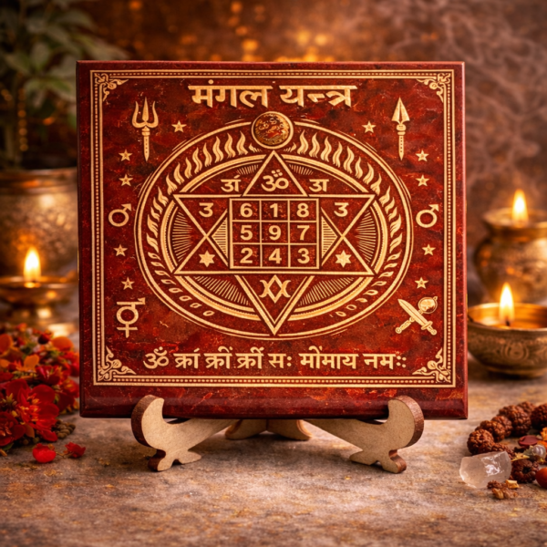 🔴 mangal (mars) yantra – courage, protection & success vastu plate