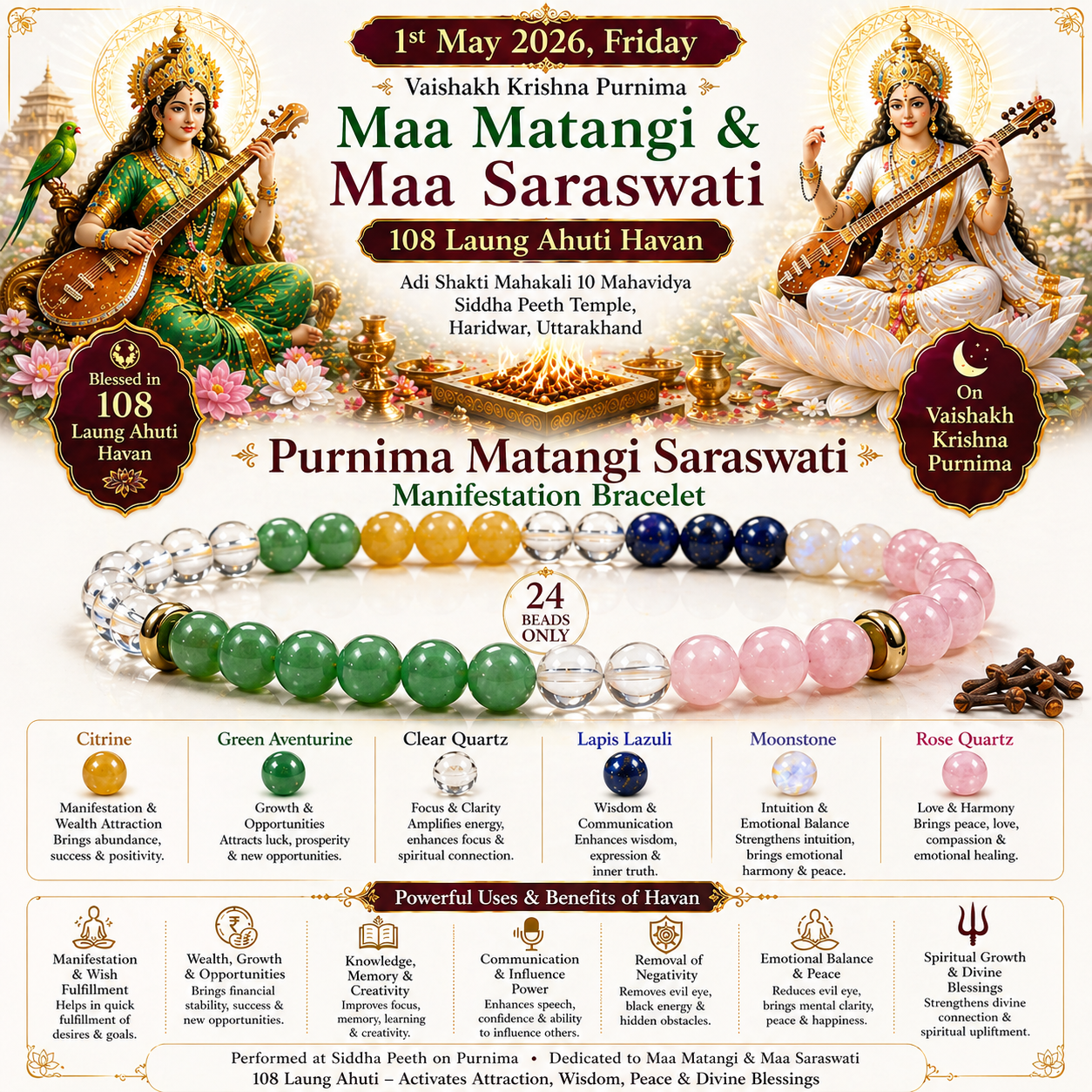 🎶 maa saraswati bracelet – wisdom, creativity & positive energy 🎶 maa saraswati bracelet – wisdom, creativity & positive energy