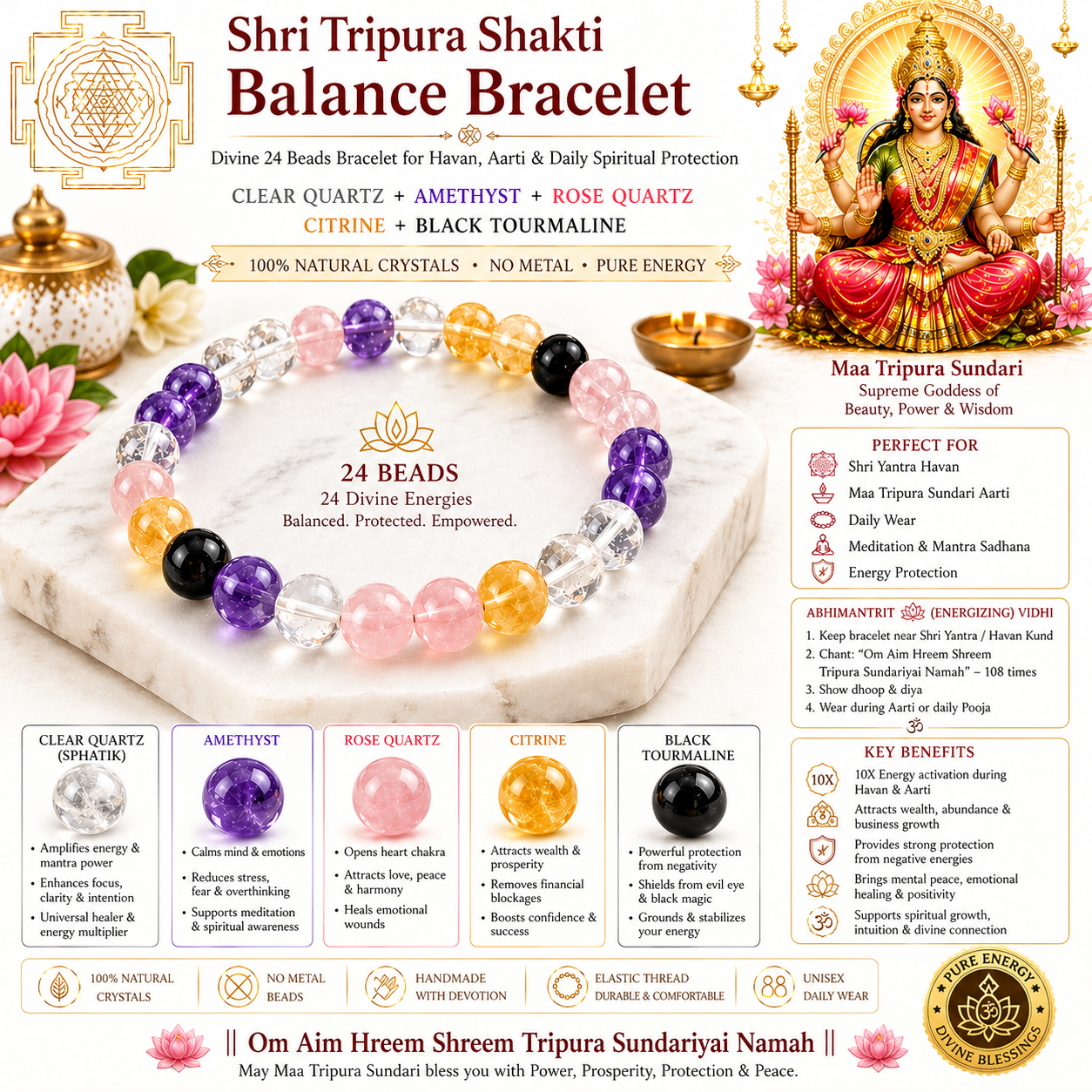 🔱 tripura shakti bracelet – protection, peace & positive energy 🔱 tripura shakti bracelet – protection, peace & positive energy