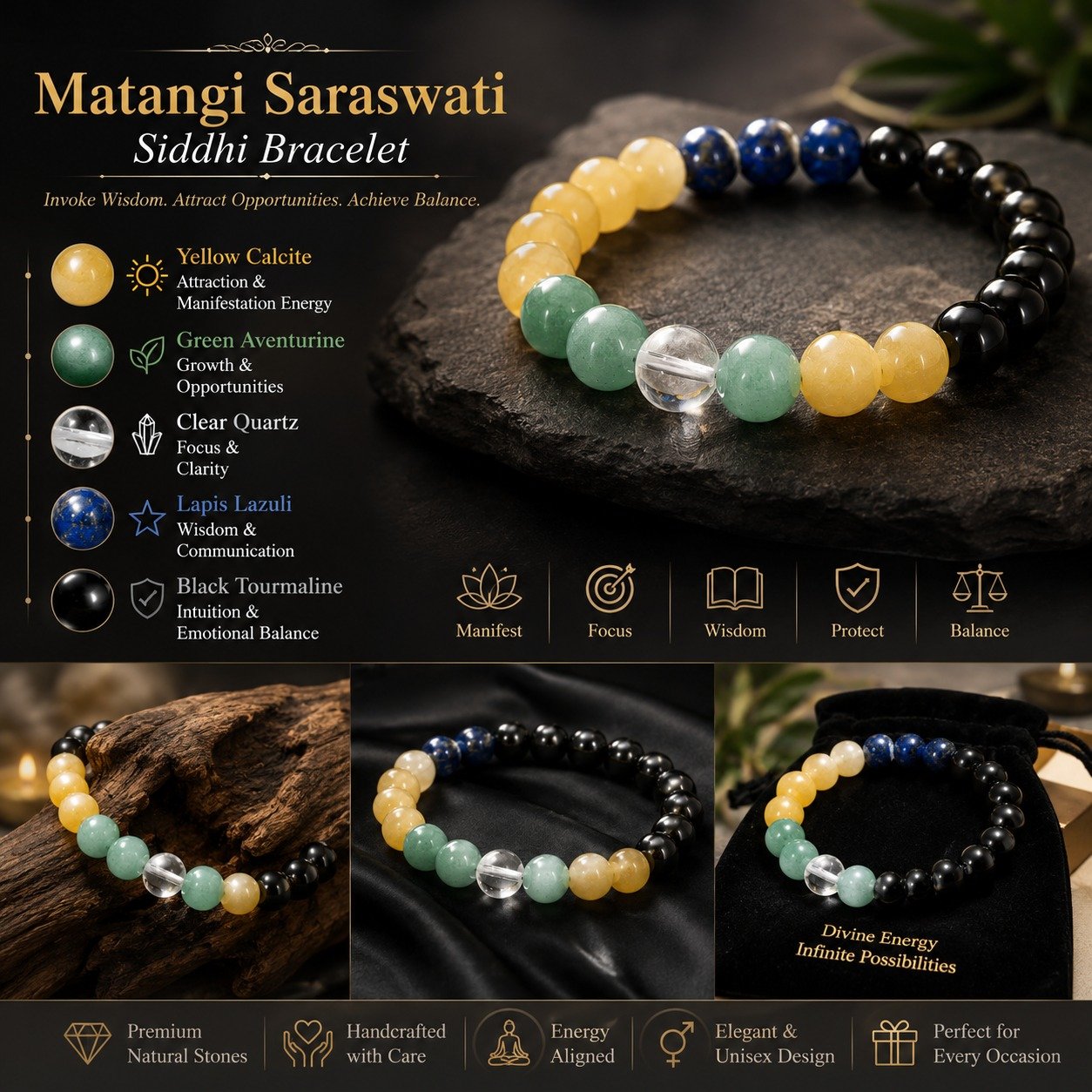 🌿 matangi saraswati siddhi bracelet | wisdom, knowledge, communication & success energy bracelet 🌿 matangi saraswati siddhi bracelet | wisdom, knowledge, communication & success energy bracelet